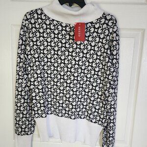 Guess Lohann Turtleneck sweater black white XL